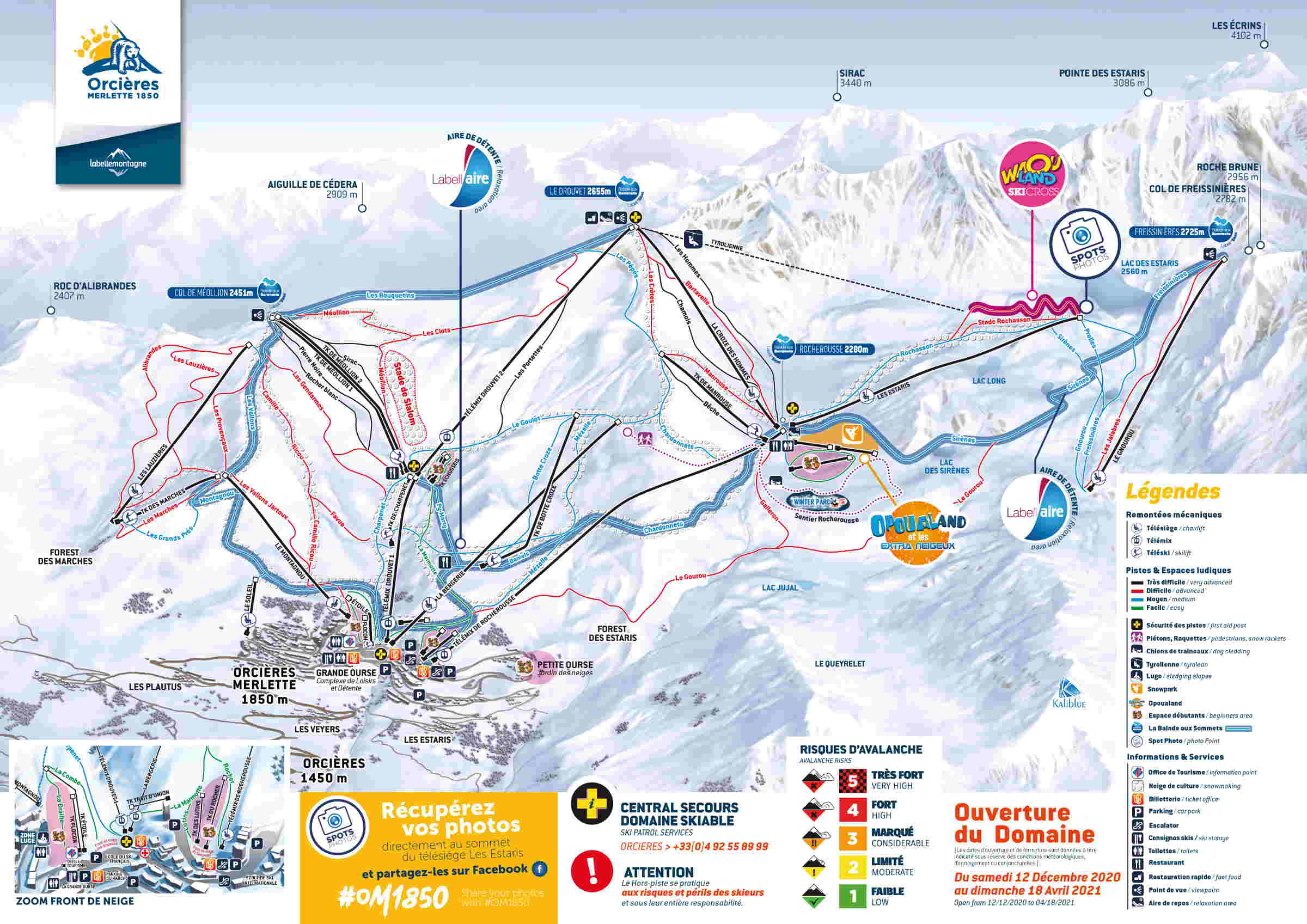 Plan de Pistes à Orcières