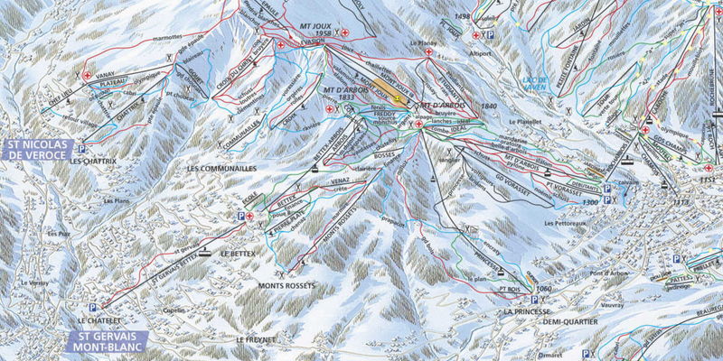 Plan de Pistes à Saint Gervais