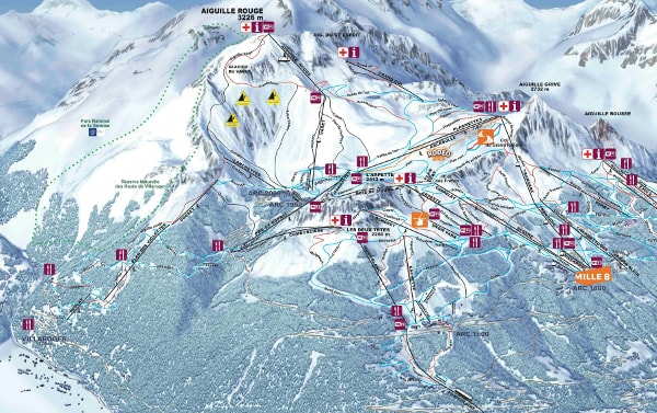 Plan de Pistes aux Arcs