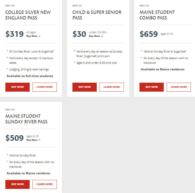 Sunday River Tickets